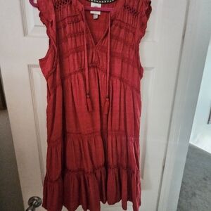 Elegant Red Sleeveless Dress